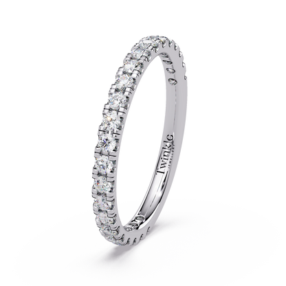 0.80 CT Round Cut Half Eternity Ring