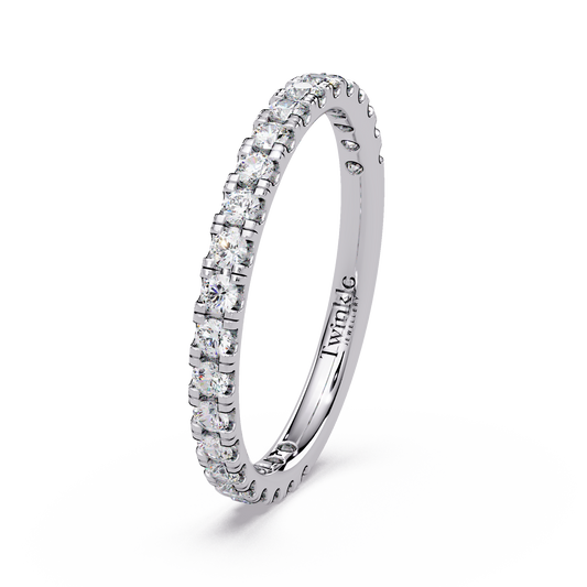 0.80 CT Round Cut Half Eternity Ring