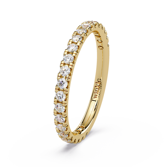0.80 CT Round Cut Half Eternity Ring