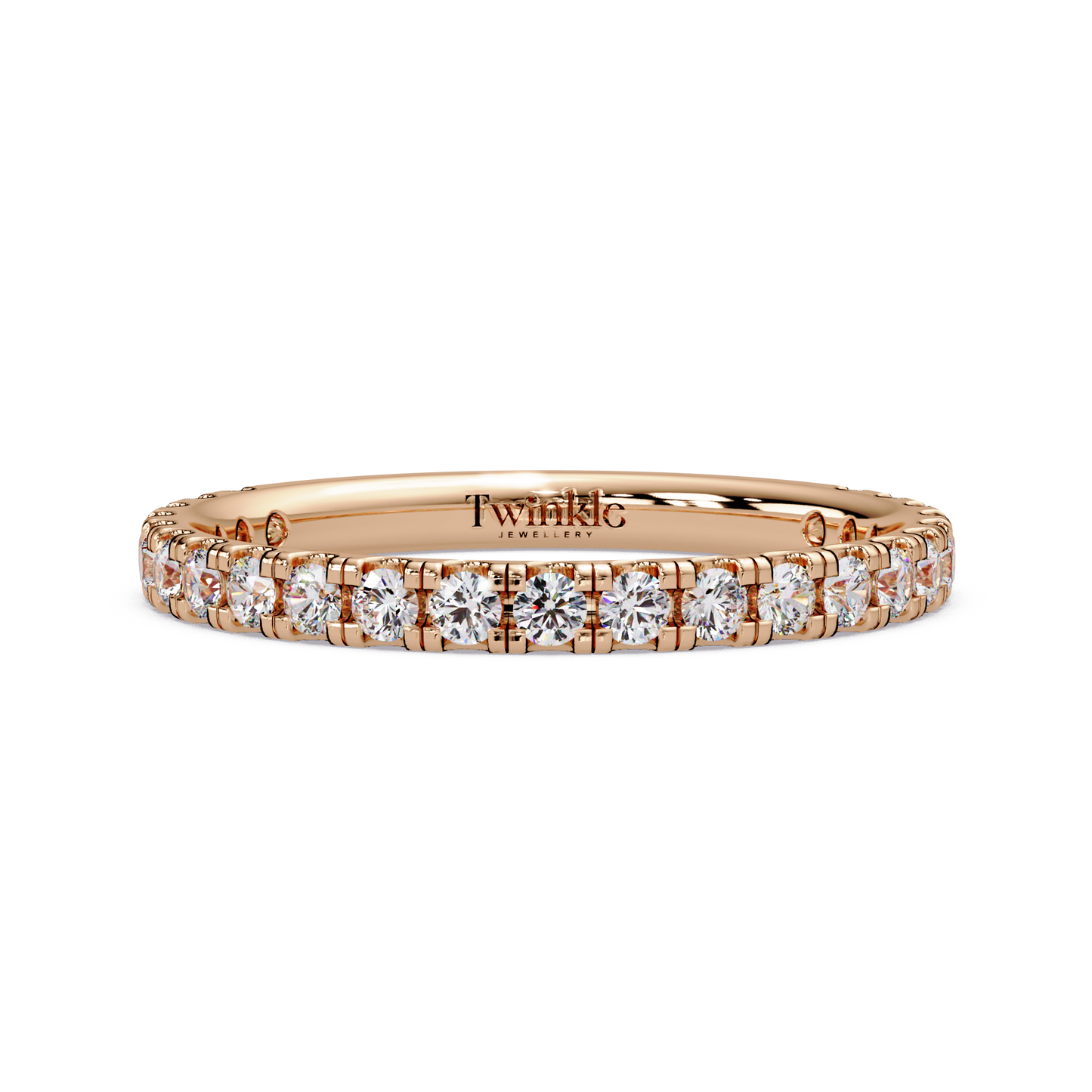 0.80 CT Round Cut Half Eternity Ring