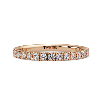 0.80 CT Round Cut Half Eternity Ring