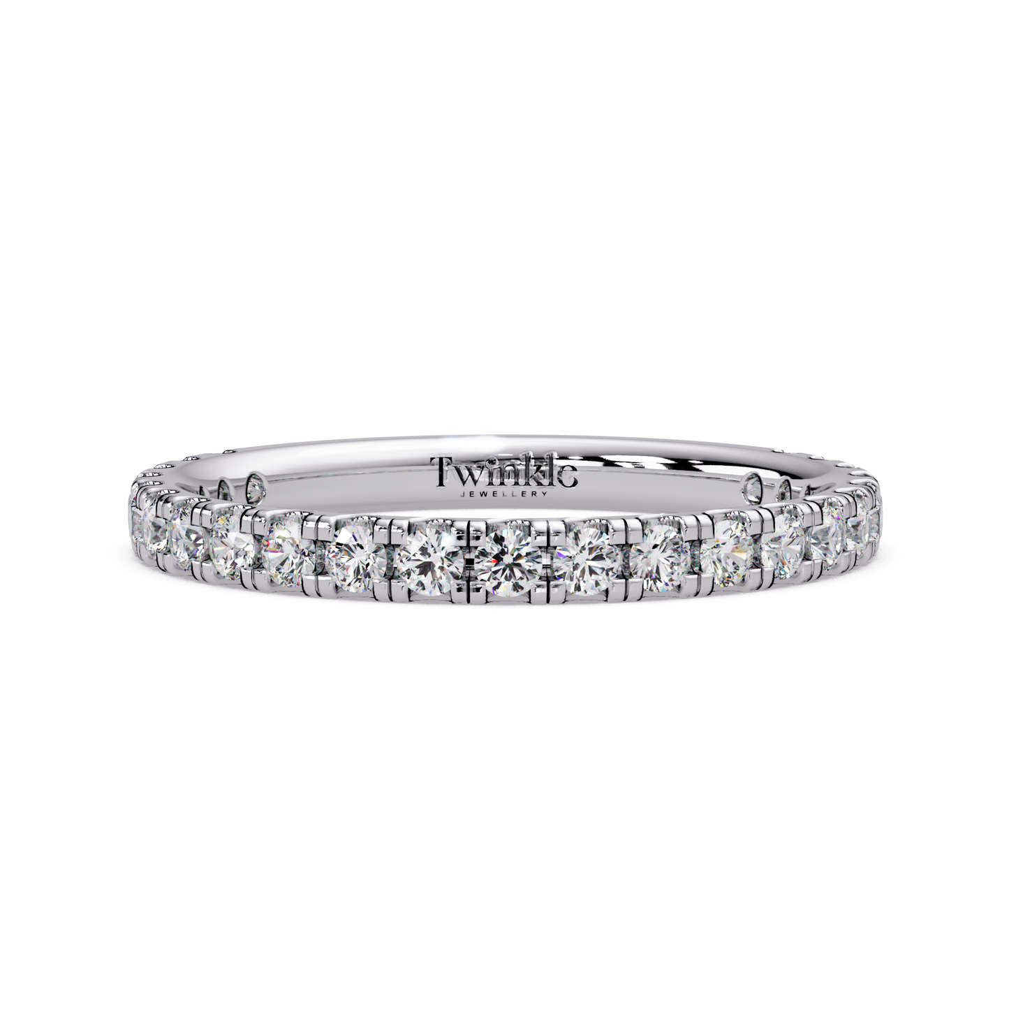 0.80 CT Round Cut Half Eternity Ring