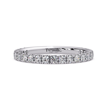 0.80 CT Round Cut Half Eternity Ring