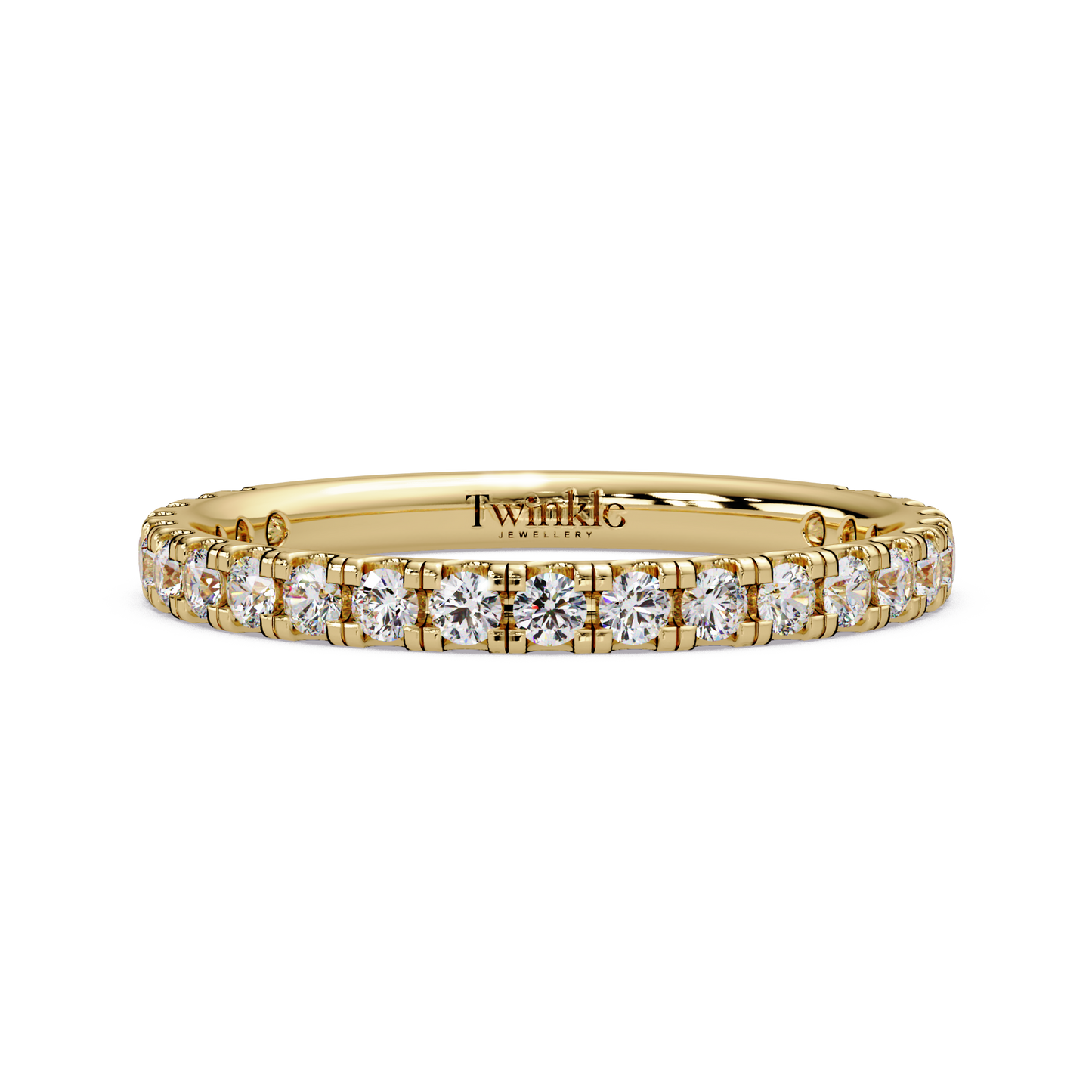 0.80 CT Round Cut Half Eternity Ring
