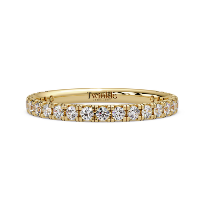 0.80 CT Round Cut Half Eternity Ring