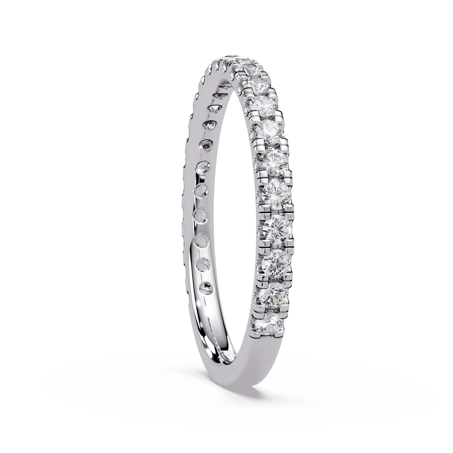 0.80 CT Round Cut Half Eternity Ring