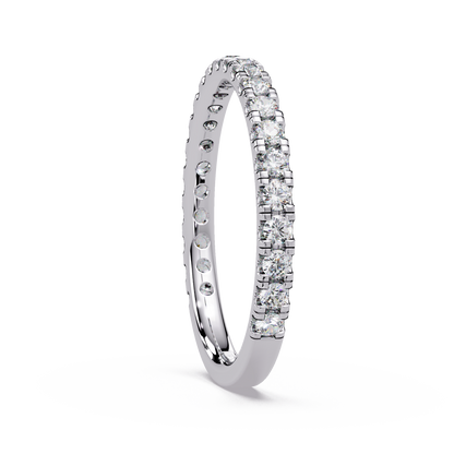 0.80 CT Round Cut Half Eternity Ring