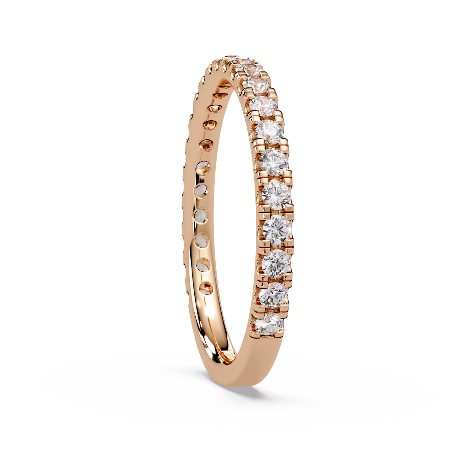 0.80 CT Round Cut Half Eternity Ring
