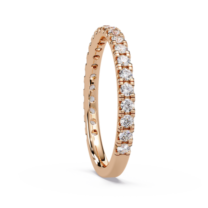 0.80 CT Round Cut Half Eternity Ring