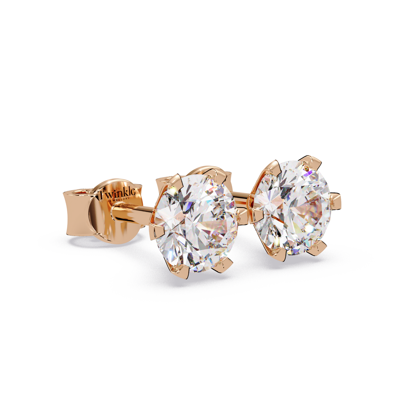 1 ct Round Lab Diamond Earrings