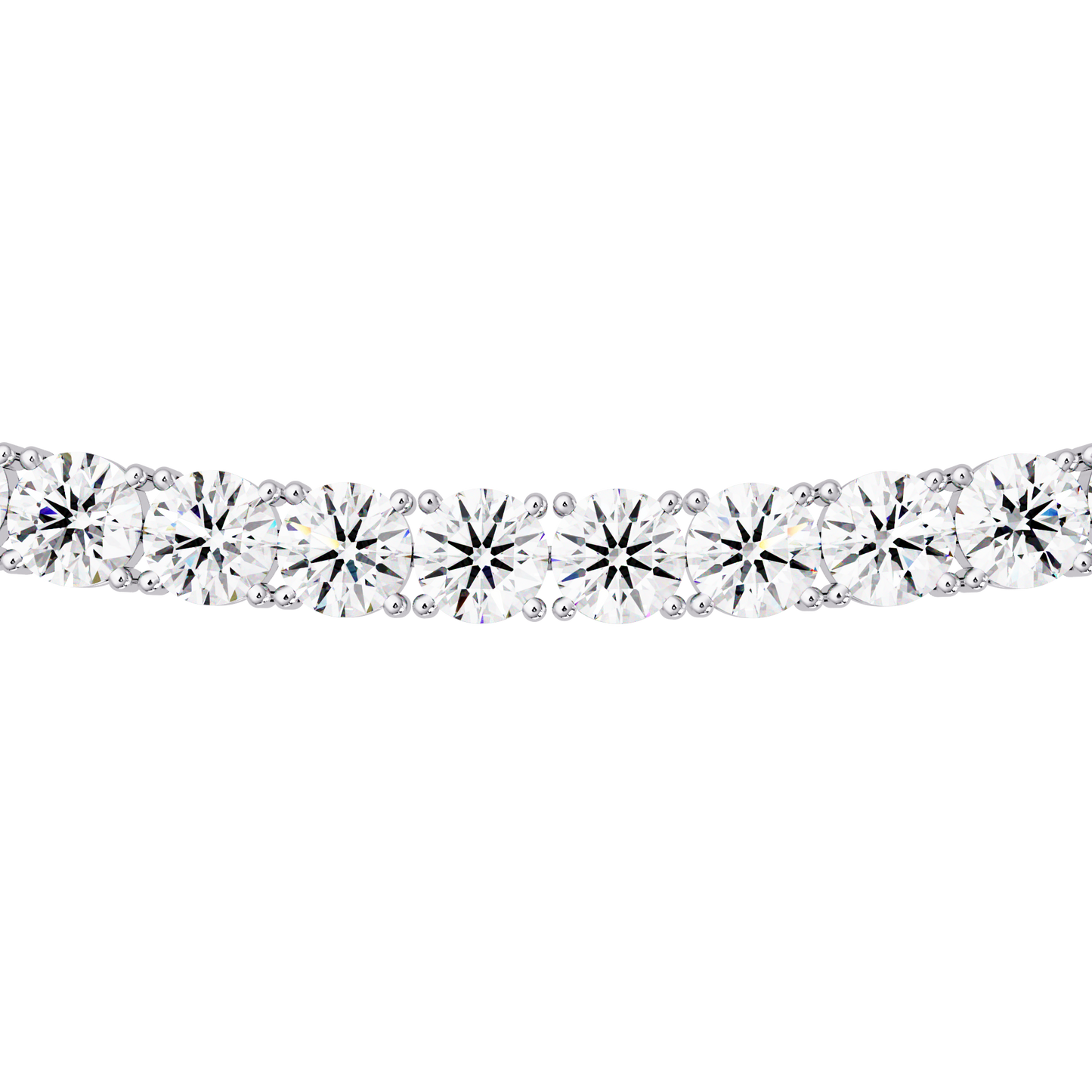 12 CT Round Cut Lab Diamond Tennis Necklace