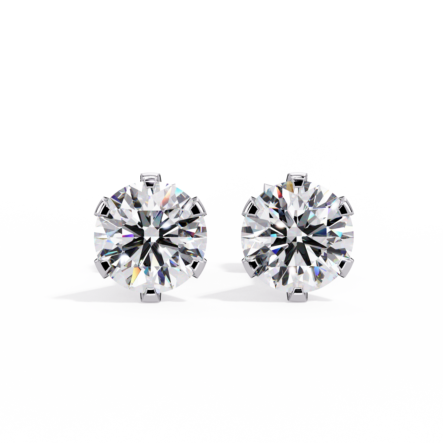 1.80 CT Round Lab Diamond Stud Earrings