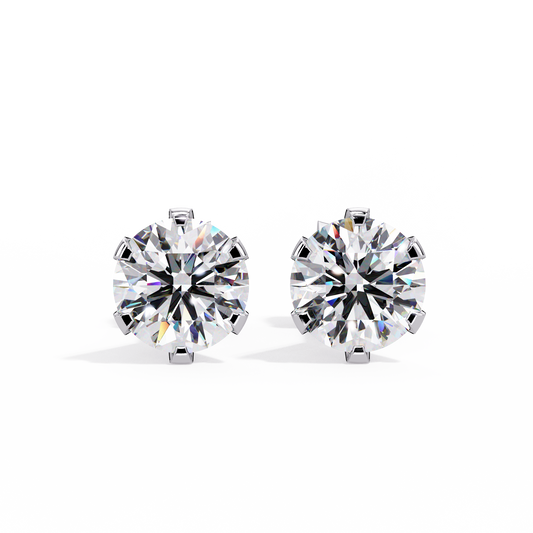 1.80 CT Round Lab Diamond Stud Earrings