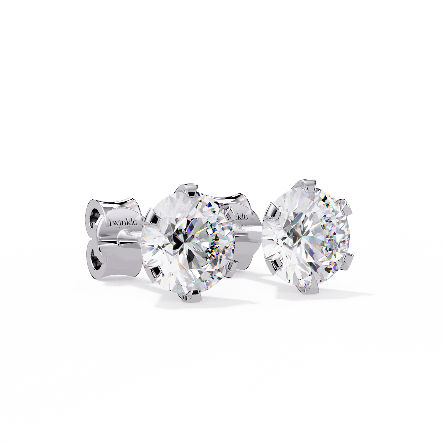 1.80 CT Round Lab Diamond Stud Earrings