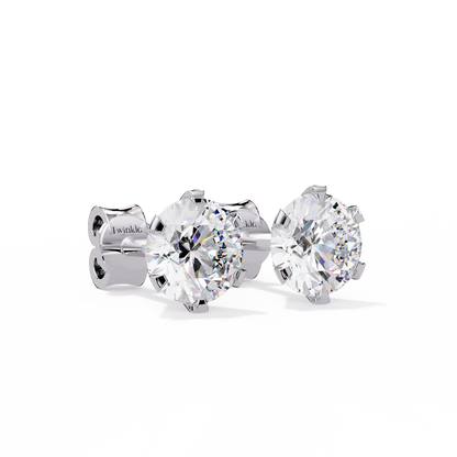 1.80 CT Round Lab Diamond Stud Earrings