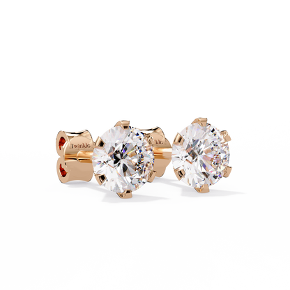 1.80 CT Round Lab Diamond Stud Earrings