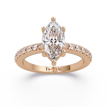 1.48 CT Marquise Shape Lab Diamond Ring