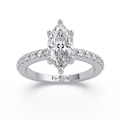 1.48 CT Marquise Shape Lab Diamond Ring