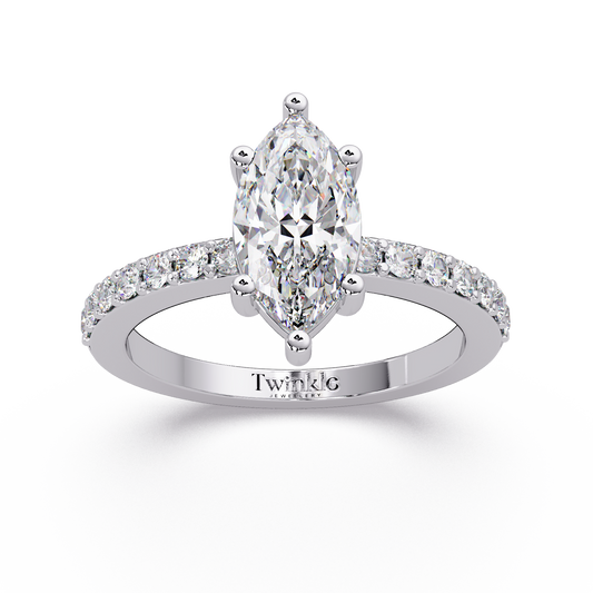 1.48 CT Marquise Shape Lab Diamond Ring