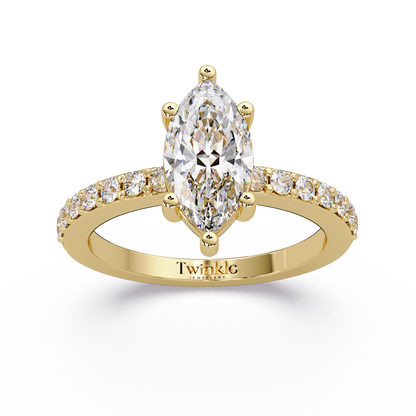 1.48 CT Marquise Shape Lab Diamond Ring