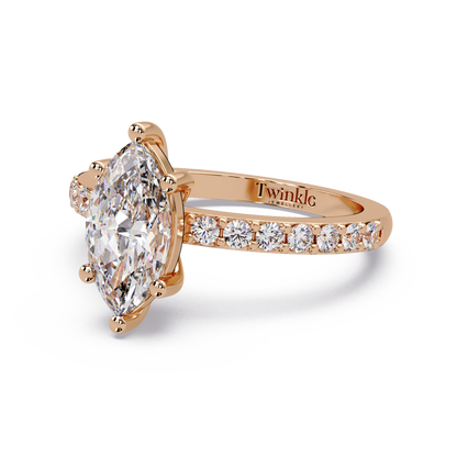1.48 CT Marquise Shape Lab Diamond Ring