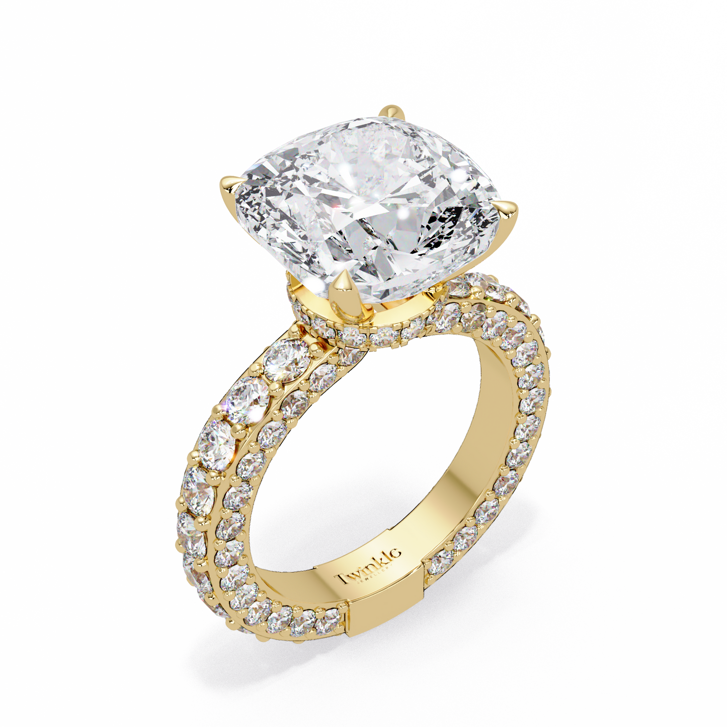 11 CT Lab Diamond Cushion Cut Ring