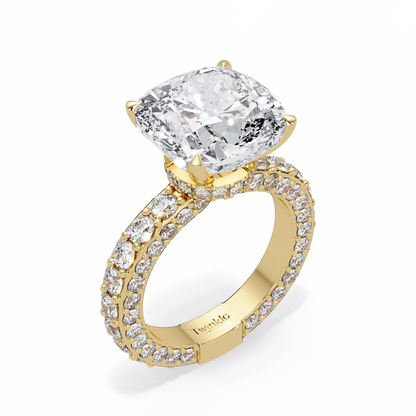 11 CT Lab Diamond Cushion Cut Ring