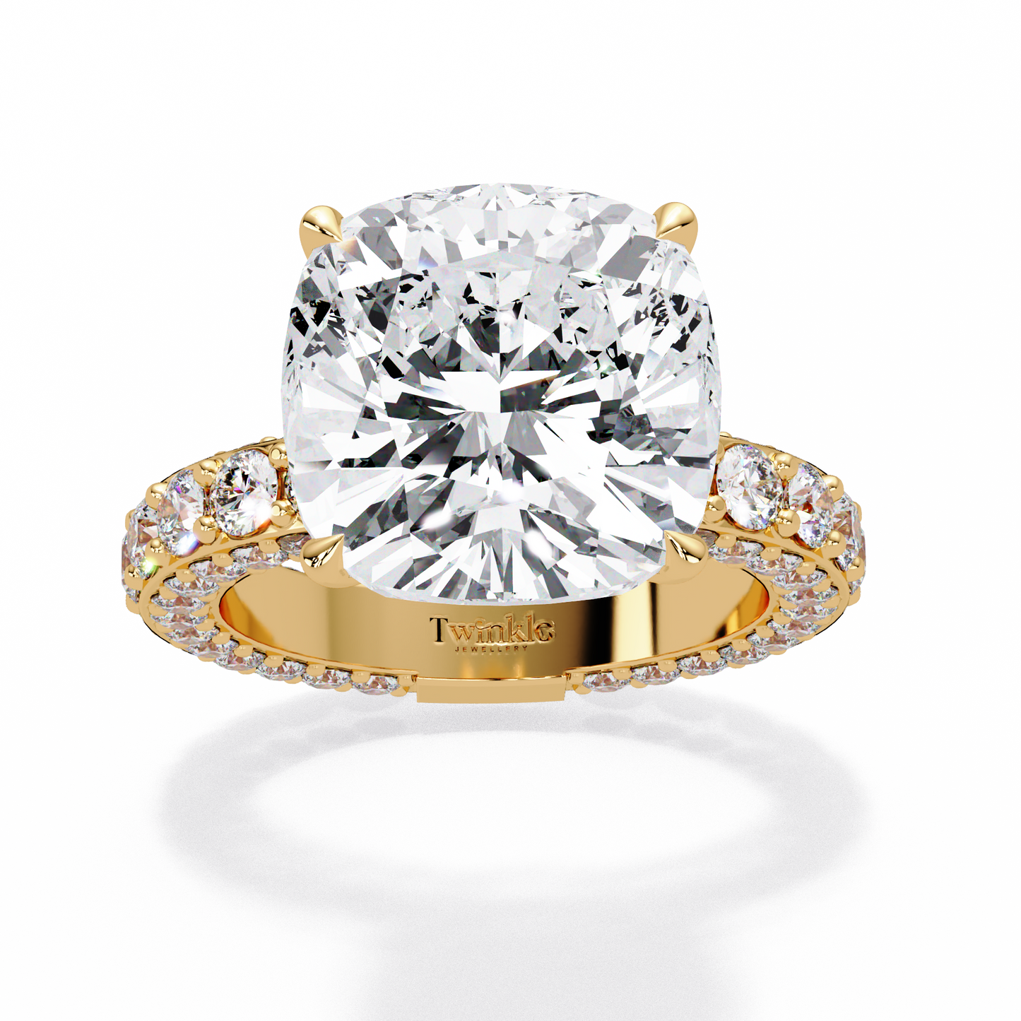 11 CT Lab Diamond Cushion Cut Ring