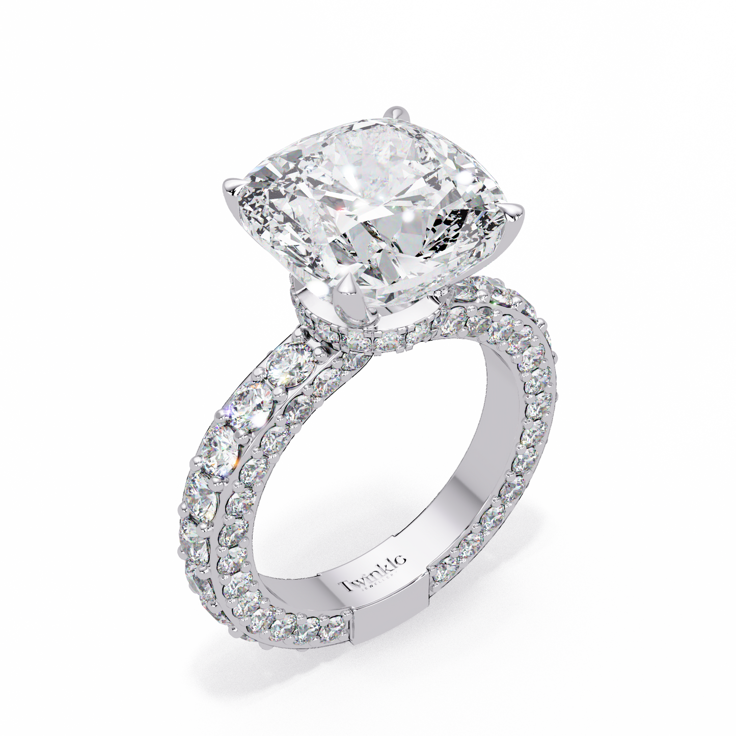 11 CT Lab Diamond Cushion Cut Ring