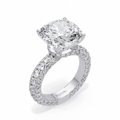 11 CT Lab Diamond Cushion Cut Ring