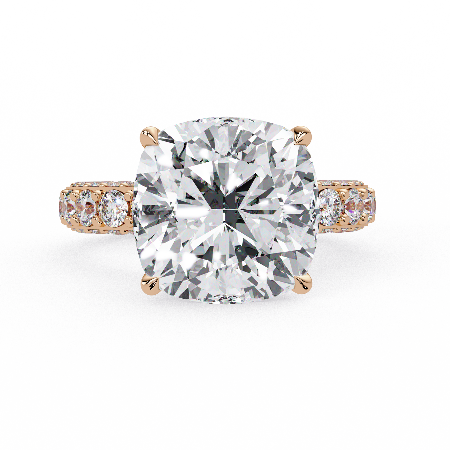 11 CT Lab Diamond Cushion Cut Ring