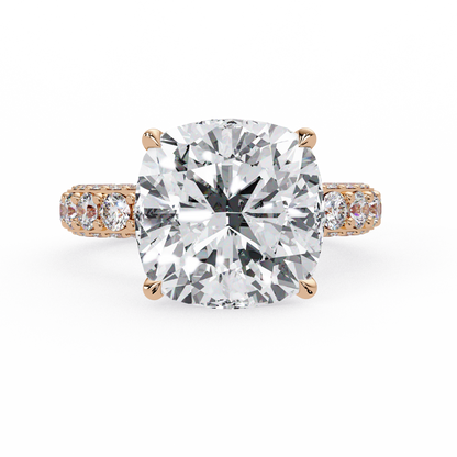 11 CT Lab Diamond Cushion Cut Ring