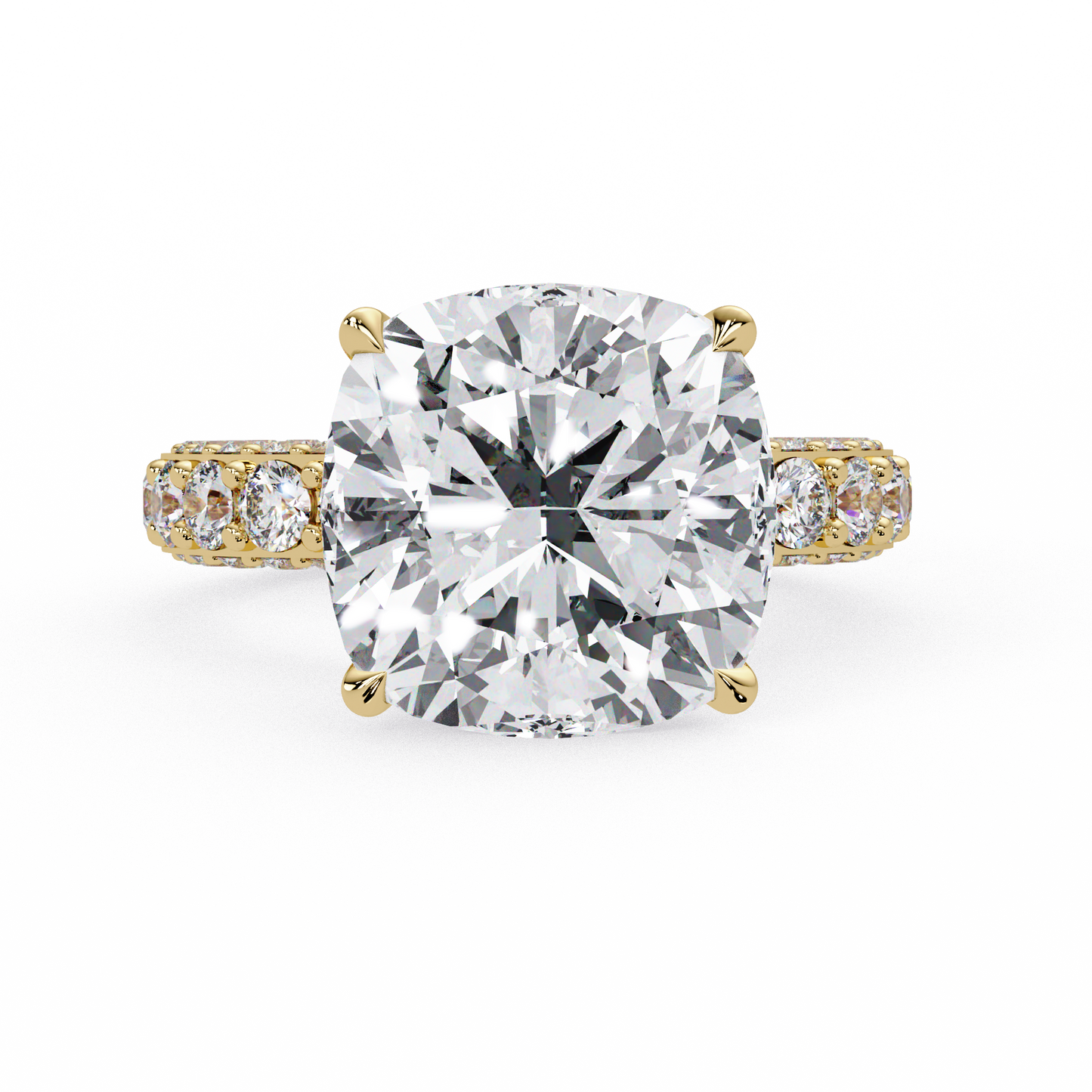 11 CT Lab Diamond Cushion Cut Ring