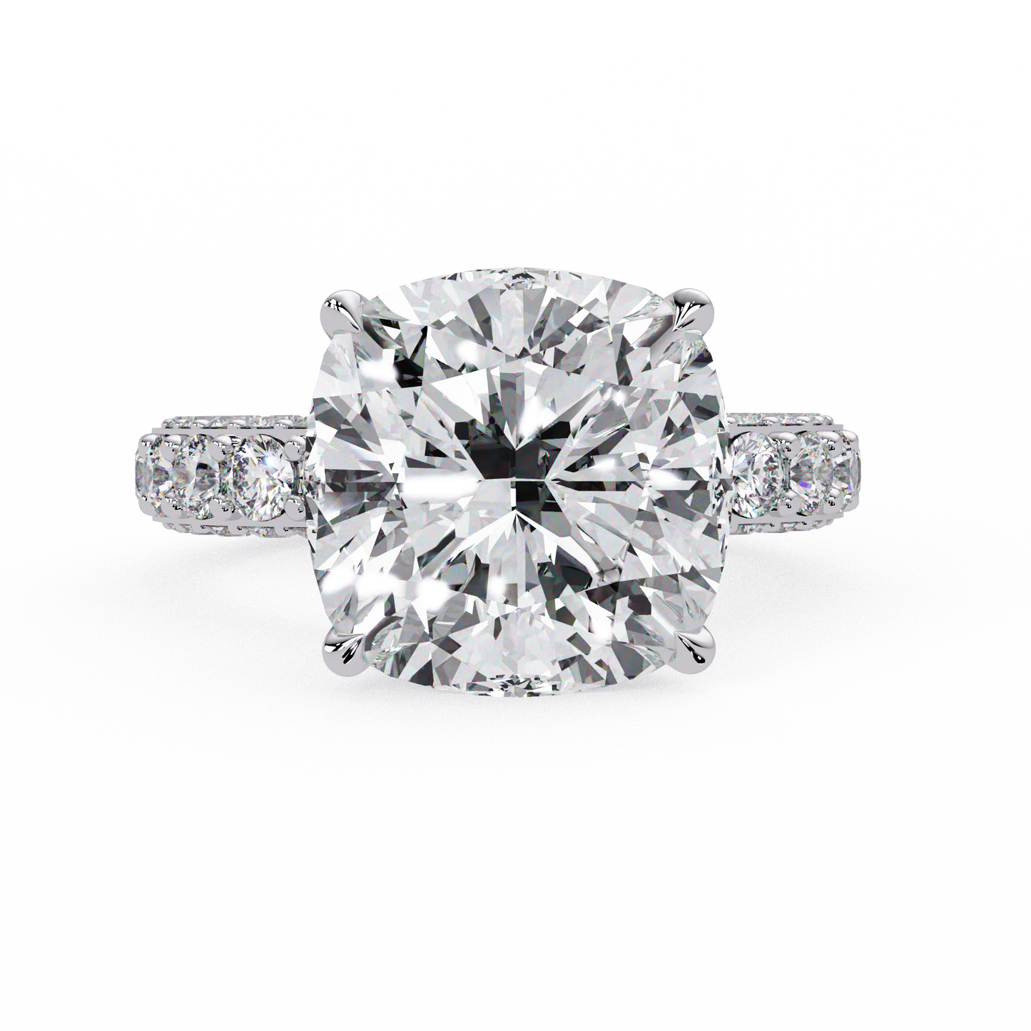 11 CT Lab Diamond Cushion Cut Ring