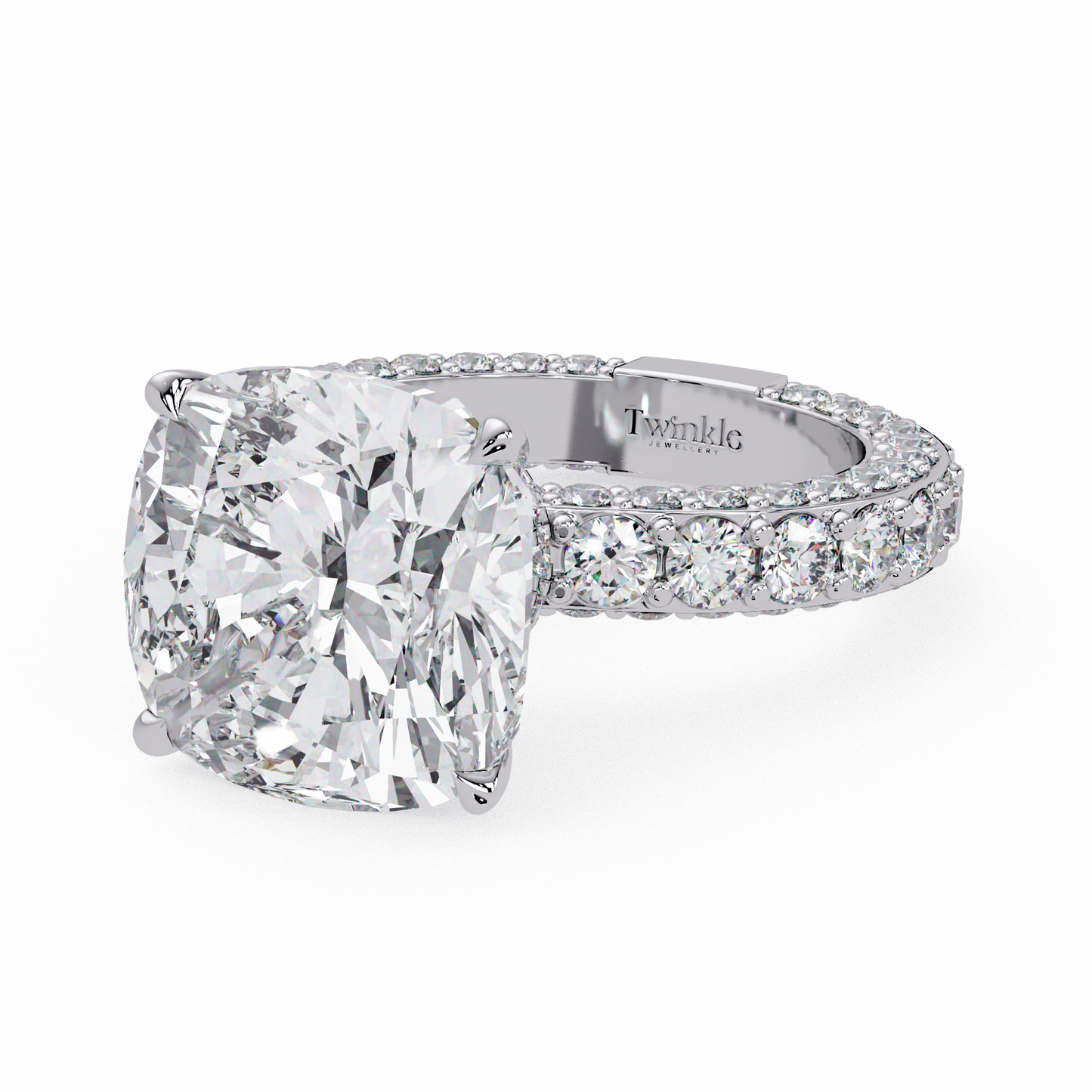 11 CT Lab Diamond Cushion Cut Ring
