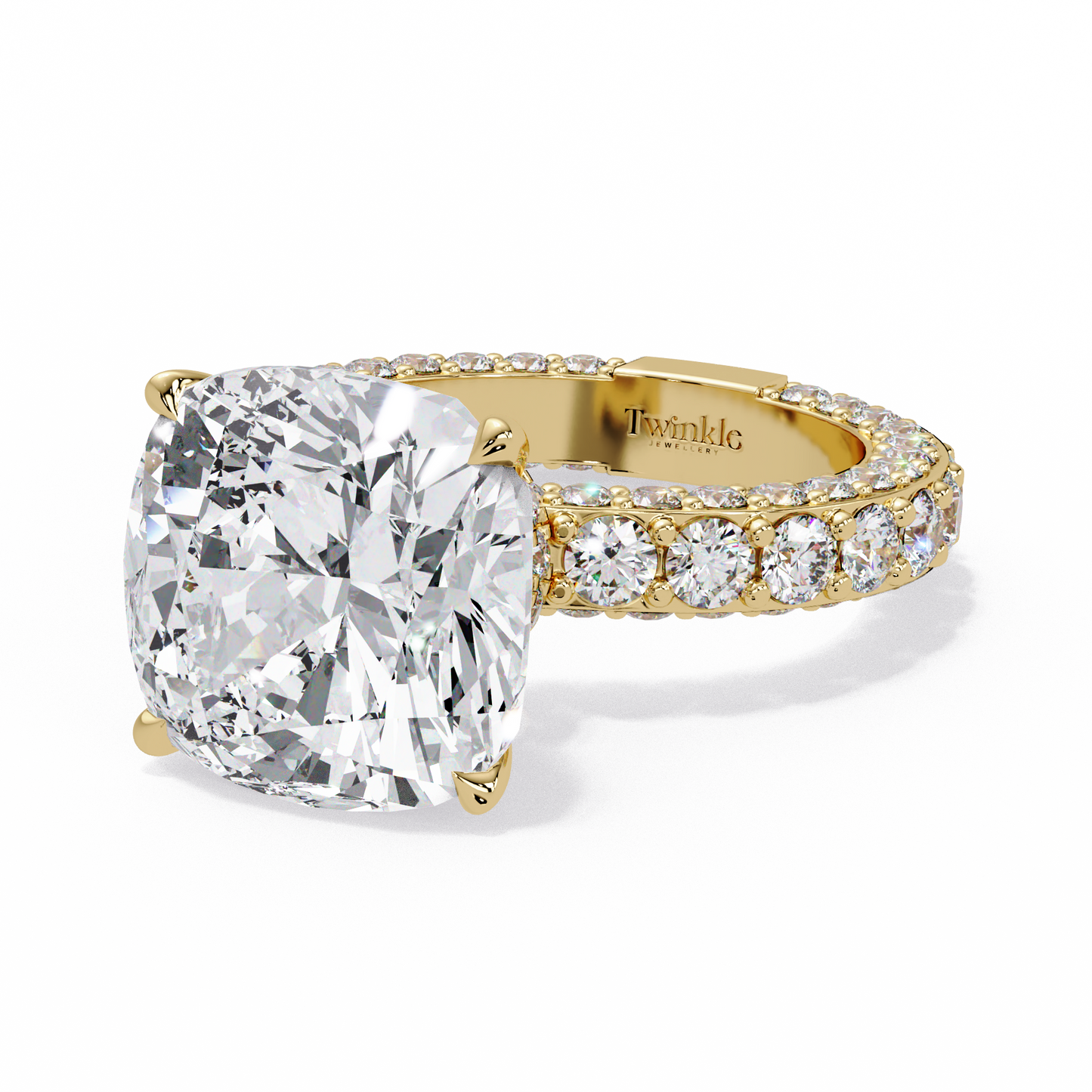 11 CT Lab Diamond Cushion Cut Ring