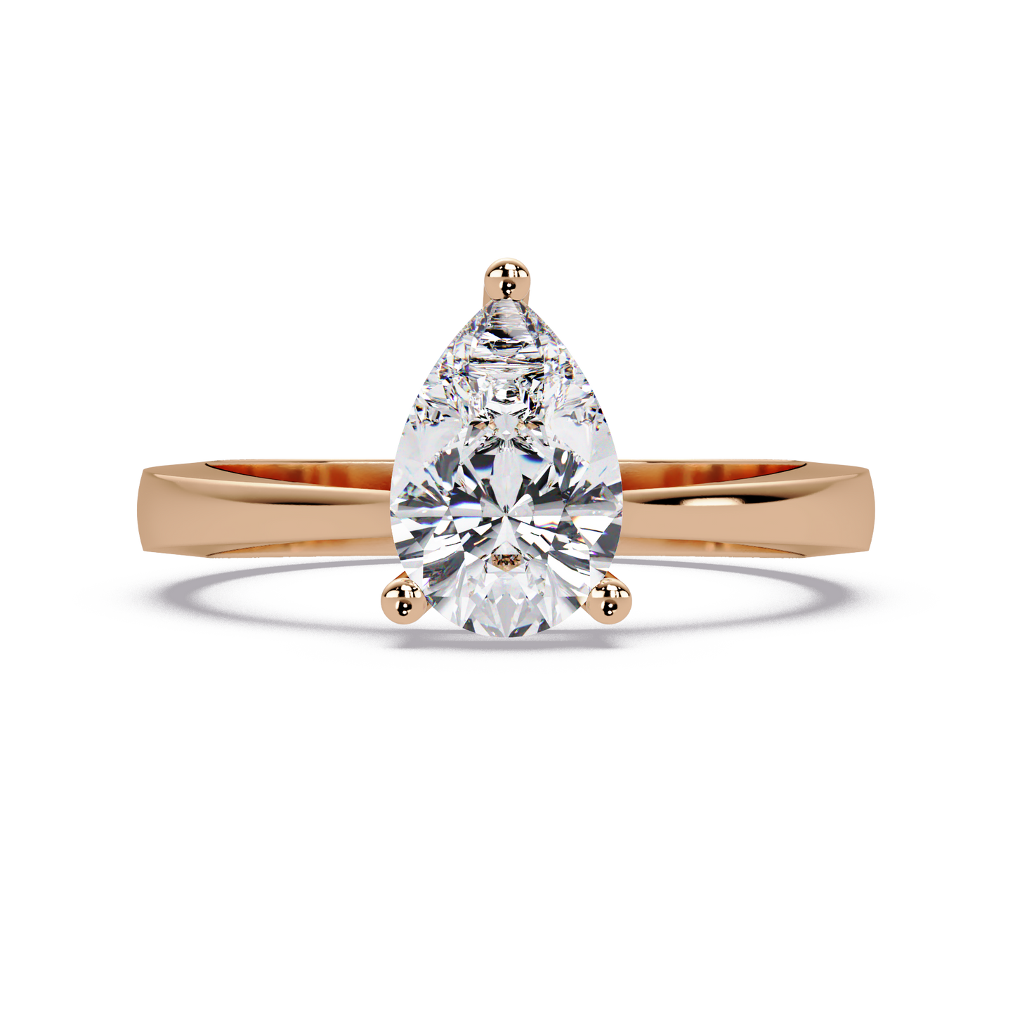 1 CT Solitaire Pear Shap Lab Diamond Ring