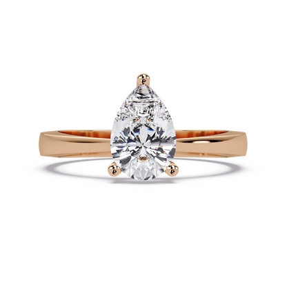1 CT Solitaire Pear Shap Lab Diamond Ring