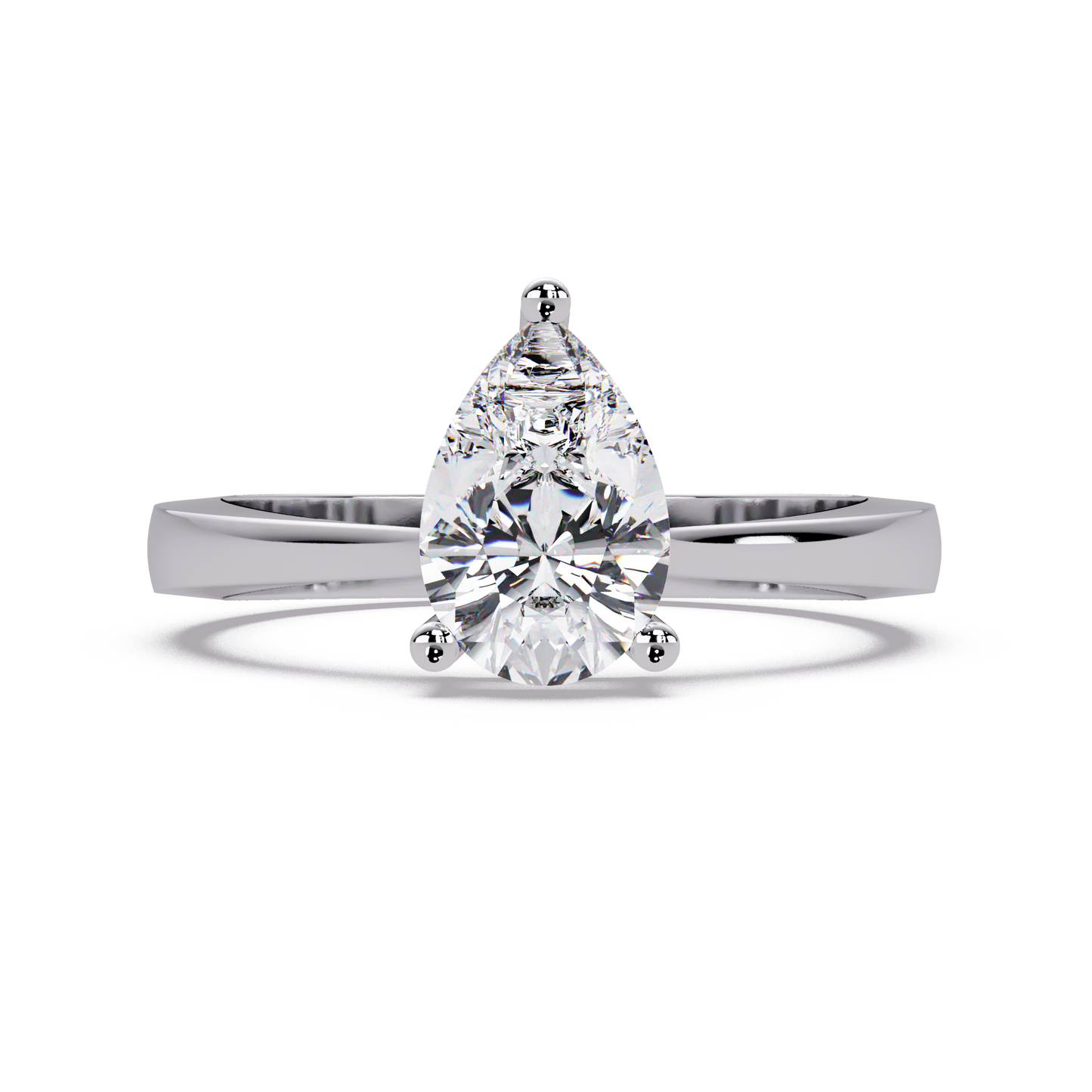 1 CT Solitaire Pear Shap Lab Diamond Ring