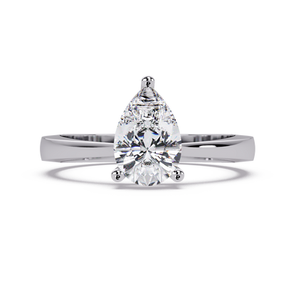 1 CT Solitaire Pear Shap Lab Diamond Ring