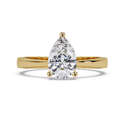1 CT Solitaire Pear Shap Lab Diamond Ring