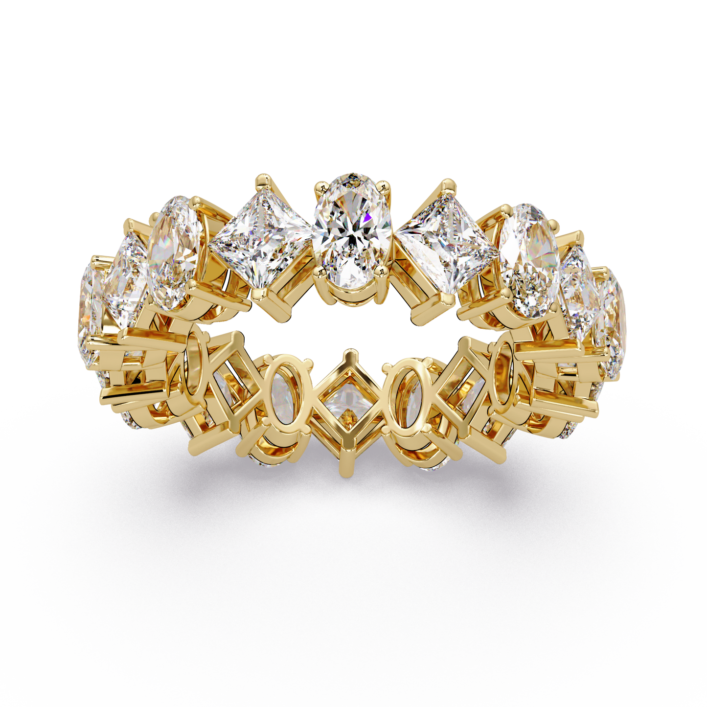 4.50 CT Asscher & Oval Cut Diamond Eternity Ring