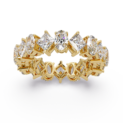 4.50 CT Asscher & Oval Cut Diamond Eternity Ring