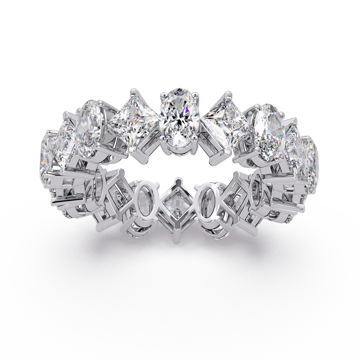 4.50 CT Asscher & Oval Cut Diamond Eternity Ring