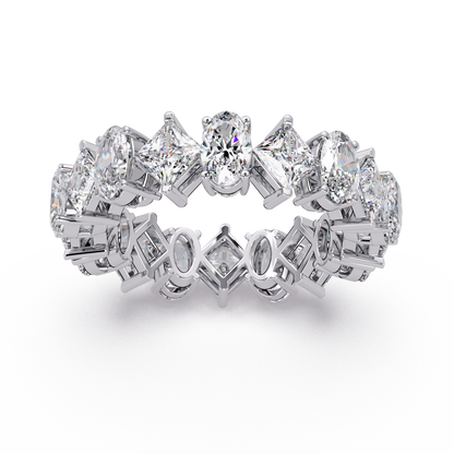 4.50 CT Asscher & Oval Cut Diamond Eternity Ring