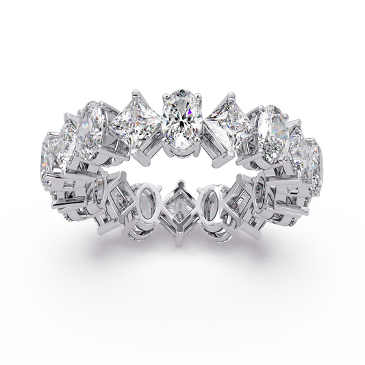 4.50 CT Asscher & Oval Cut Diamond Eternity Ring