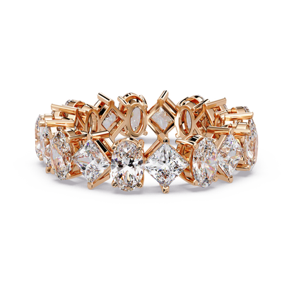 4.50 CT Asscher & Oval Cut Diamond Eternity Ring