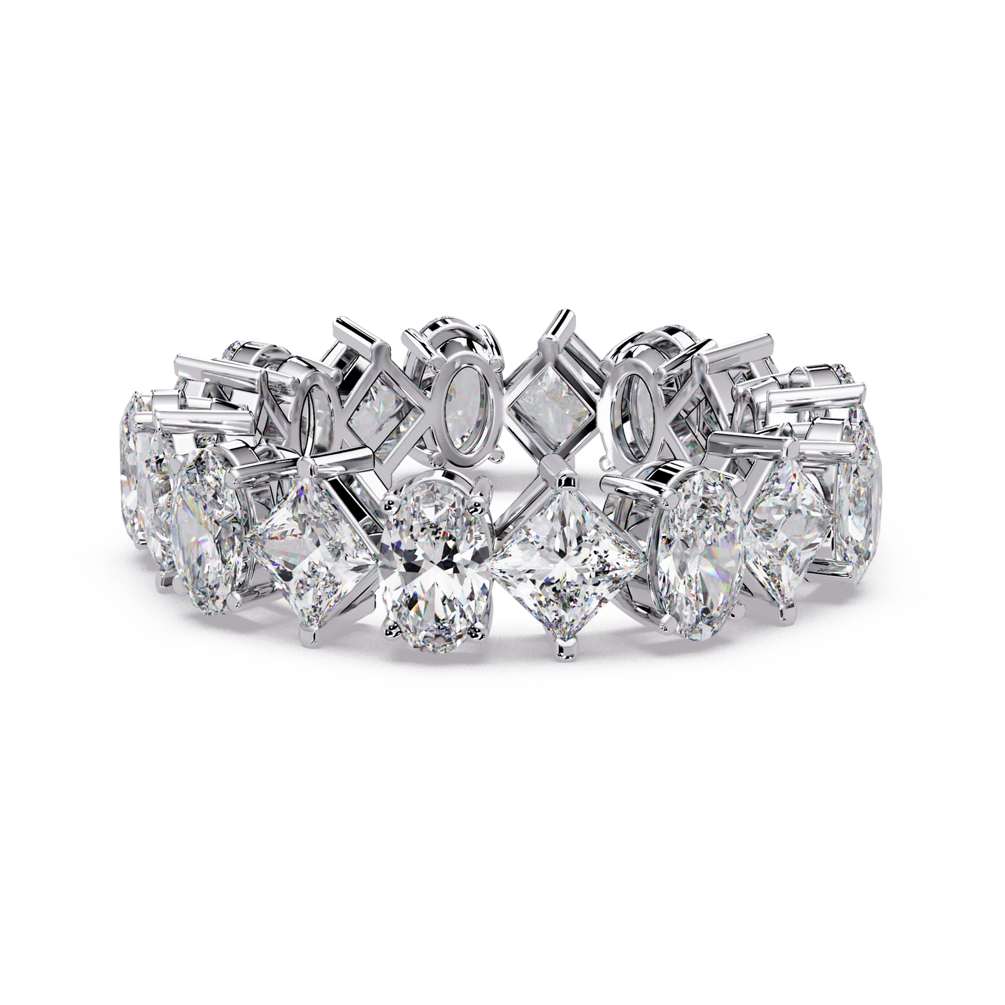 4.50 CT Asscher & Oval Cut Diamond Eternity Ring