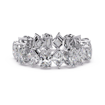 4.50 CT Asscher & Oval Cut Diamond Eternity Ring