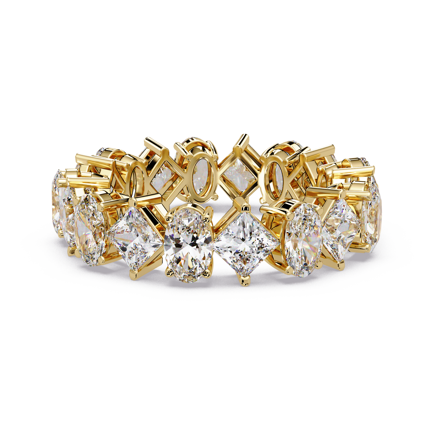 4.50 CT Asscher & Oval Cut Diamond Eternity Ring